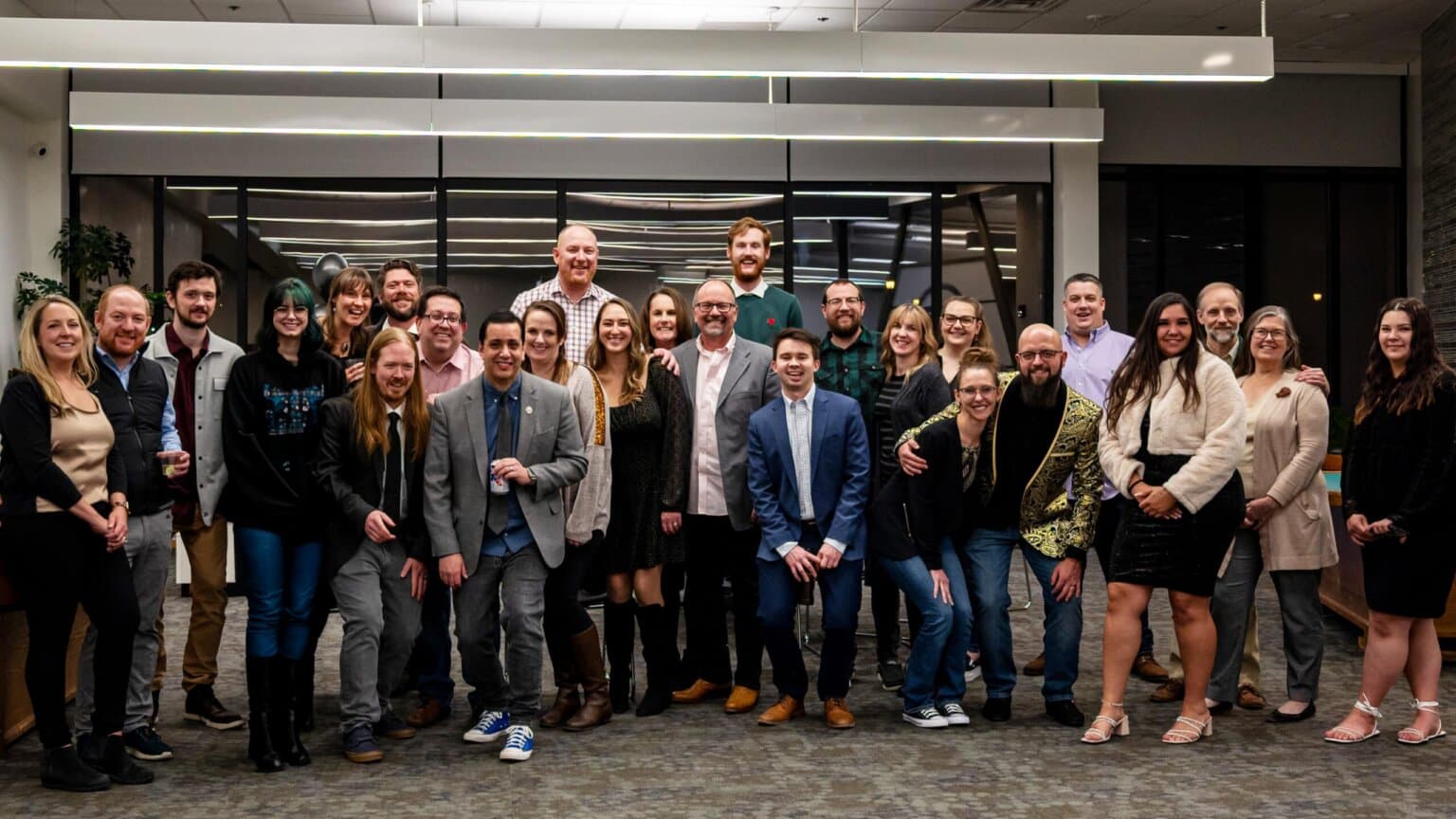 K3 Technology team together at a company event