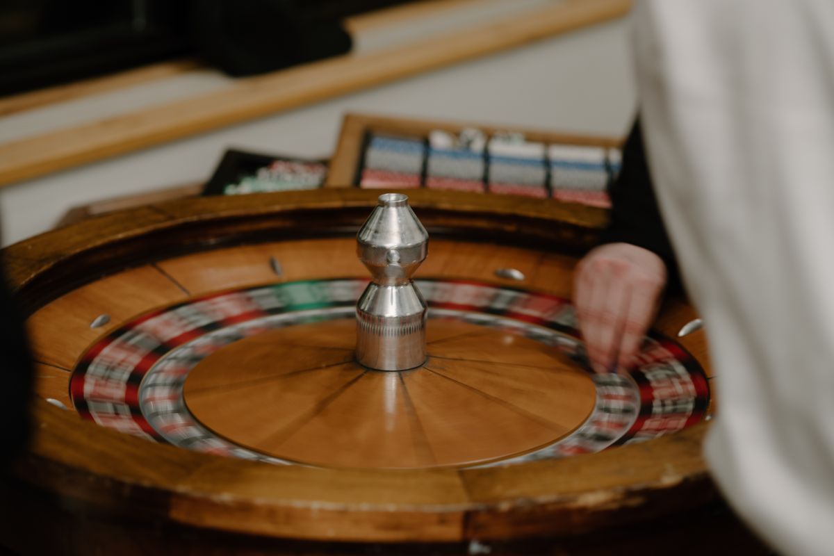 Roulette wheel spinning at K3 Casino Night