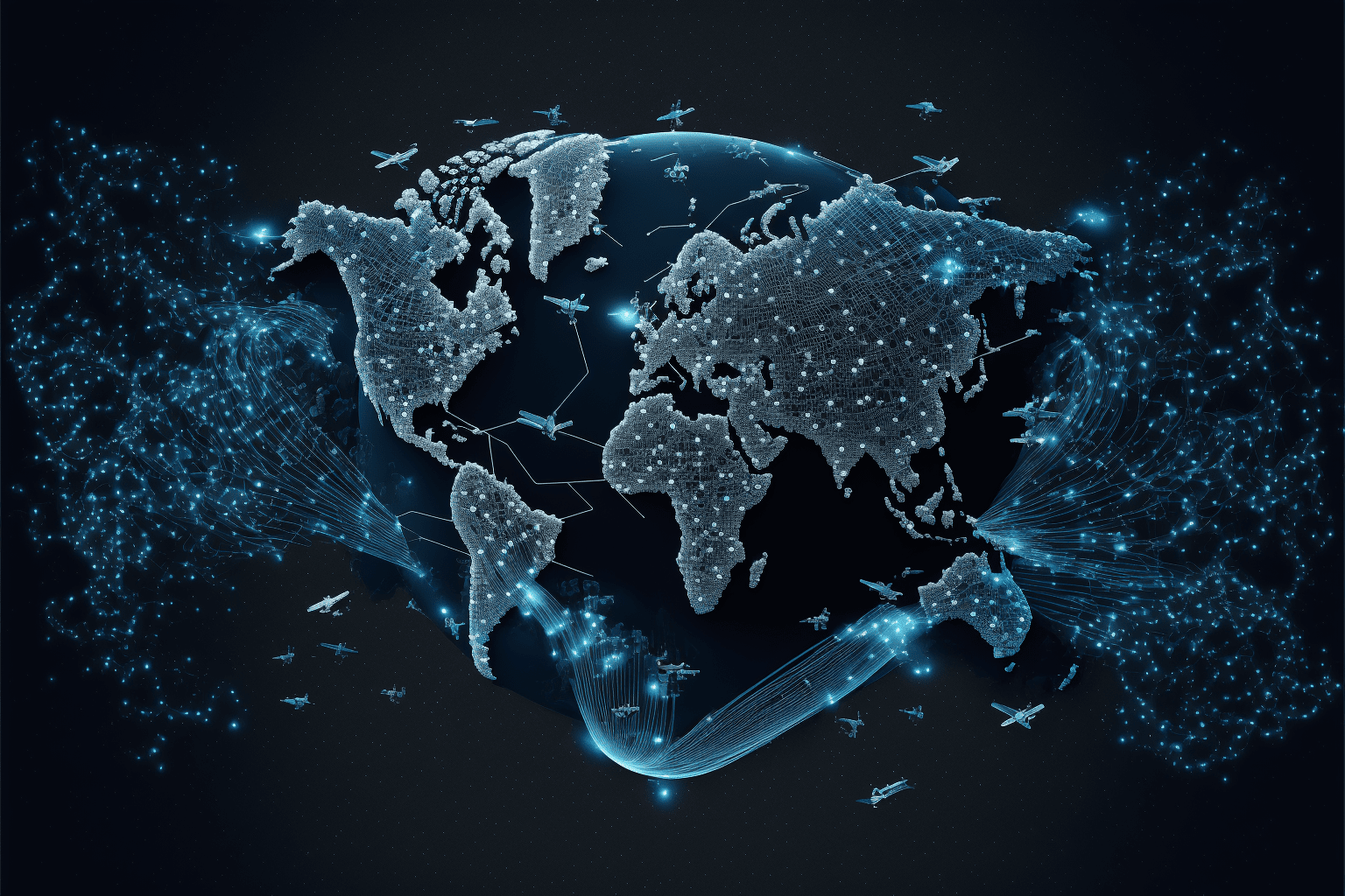 global cyber security data illustration world