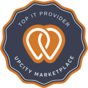 A badge from Upcity Marketplace for a top IT solutions services provider.