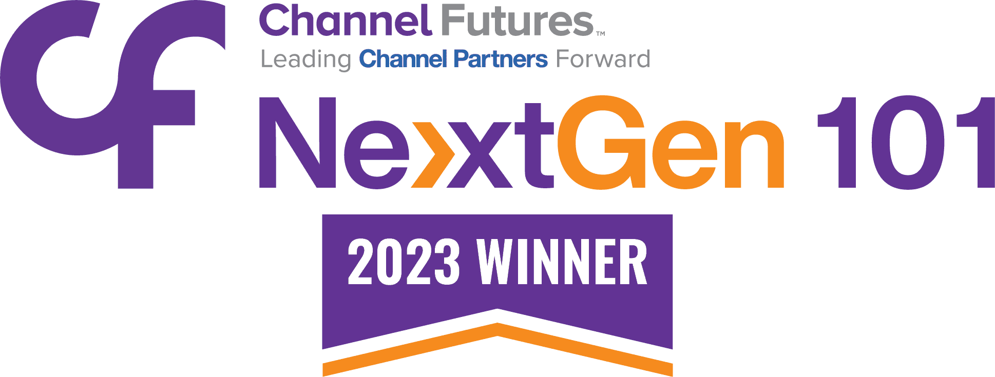 Winner logo for Channel Futures NextGen 1010, for business that provides outsourced IT solutions.