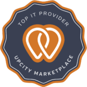 A top cyber security assessment service provider badge from the UpCity marketplace.
