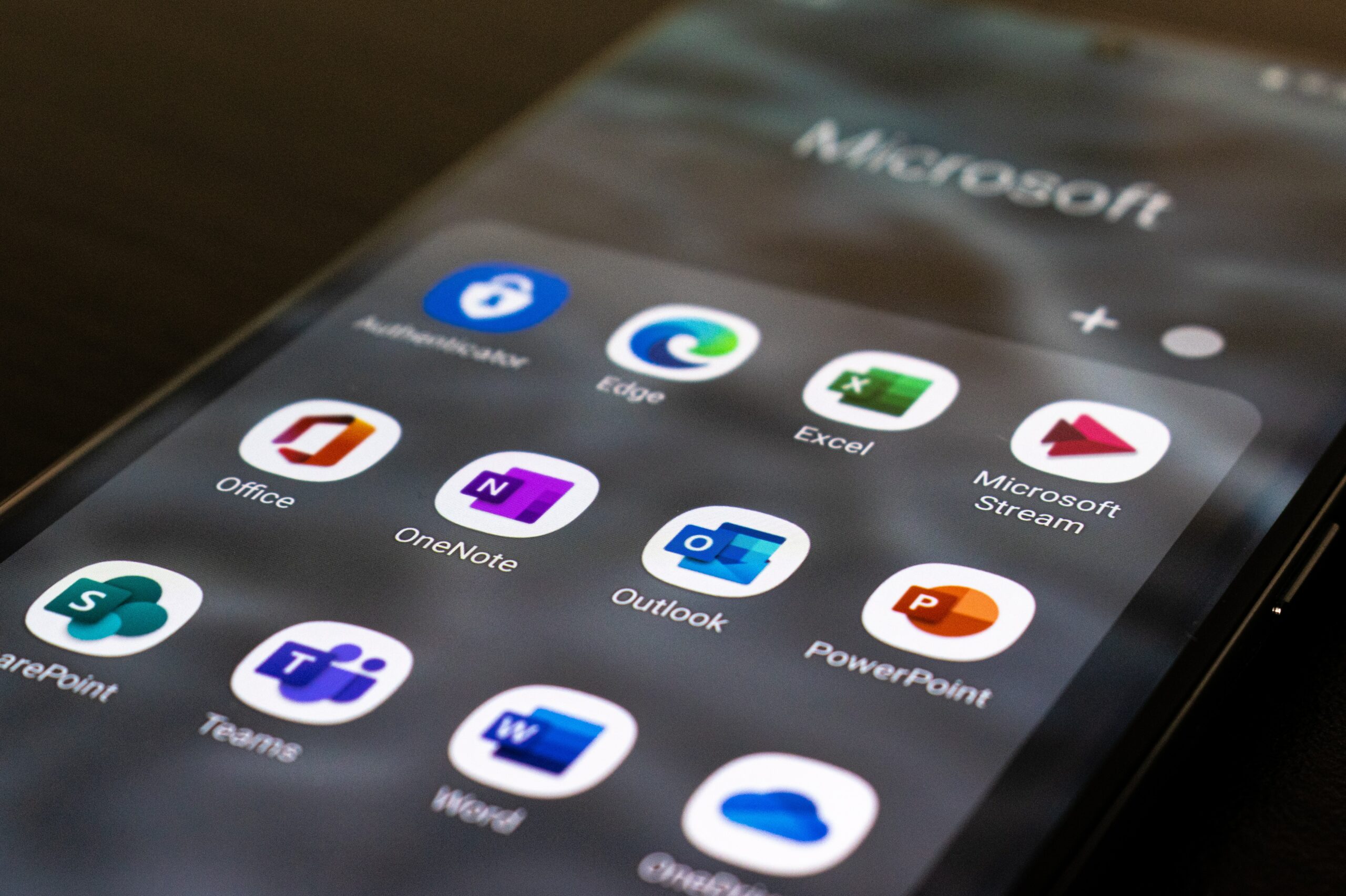 Microsoft Office app on a smartphone that allows users to sync files with Microsoft OneDrive.