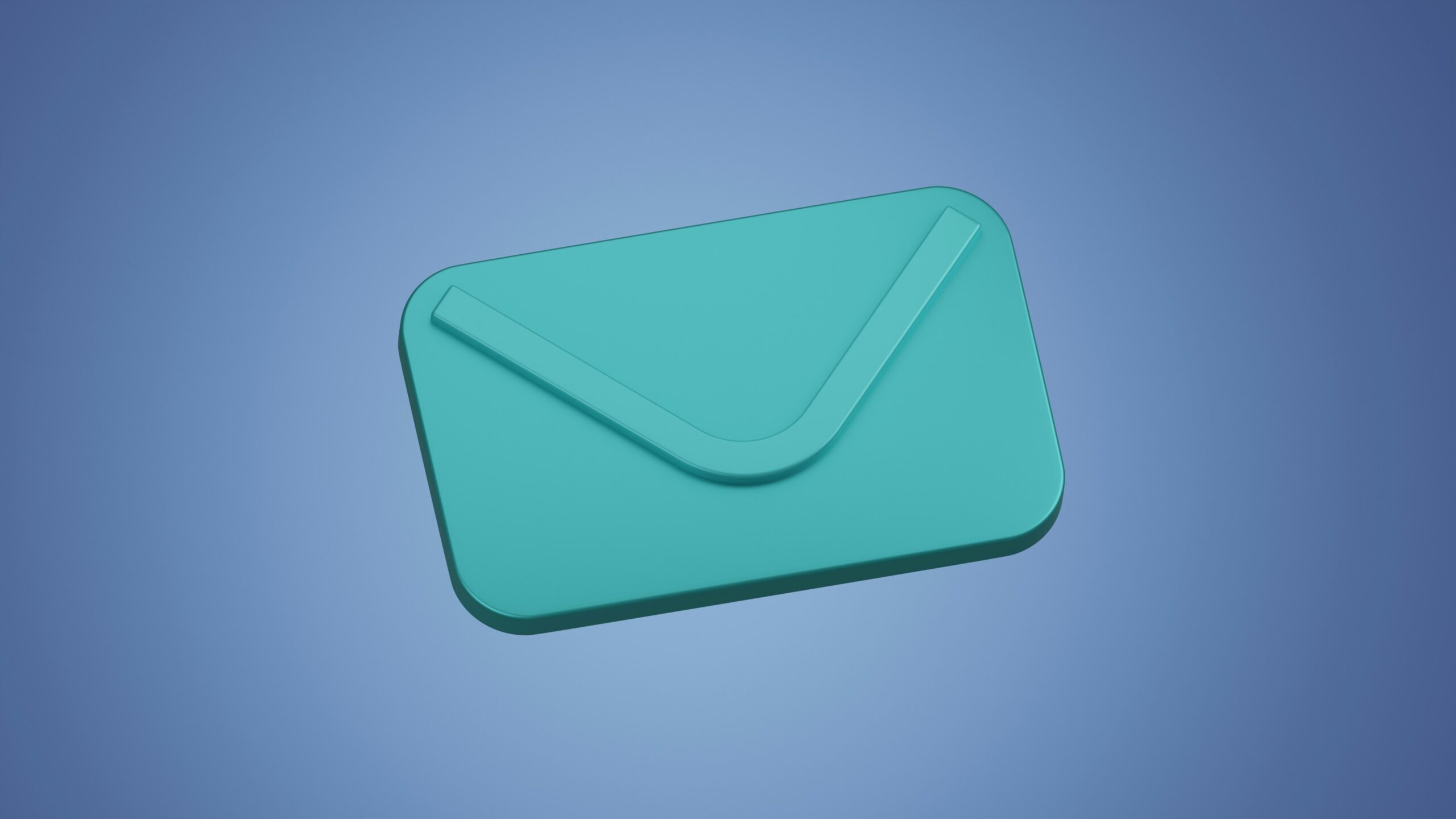An envelope 3D model on a blue background representing email security with SEGs.