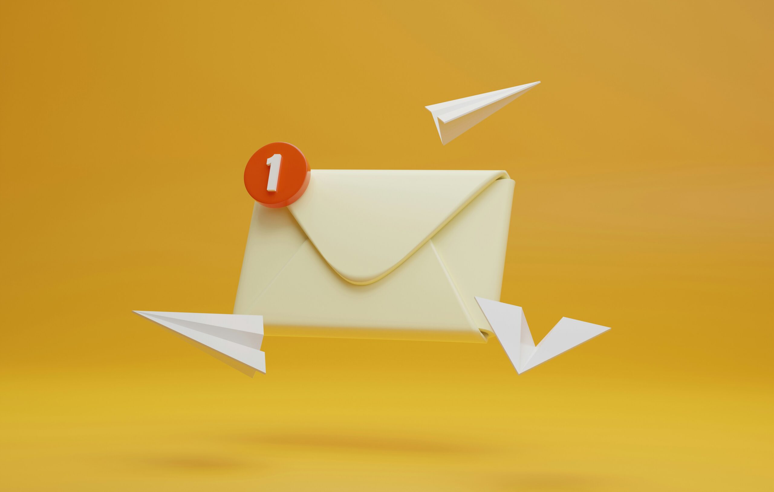 Envelope with notification on it symbolizing email.